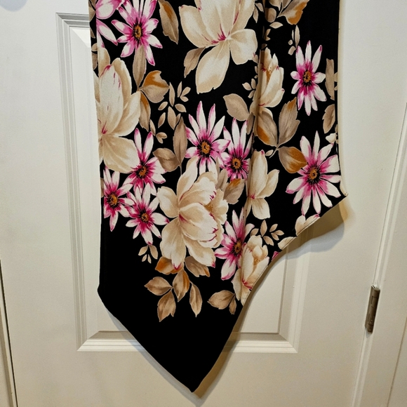 Dressbarn Black Pink Floral Knot Strap Asymmetrical Sleeveless Sheath Dress XS/S - Picture 14 of 14